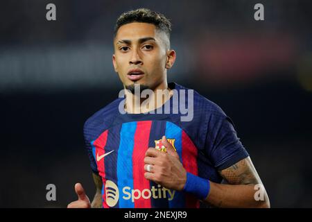 Barcelone, Espagne. 16th févr. 2023. Raphinha (FC Barcelone) en action lors du match de football Europa League entre le FC Barcelone et Manchester United, au stade Camp Nou à Barcelone, en Espagne, sur 16 février 2023. Foto: SIU Wu. Credit: dpa/Alay Live News Banque D'Images
