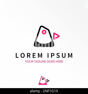 simple et unique ligne tête de pigeon avec jouer icône image graphique logo design abstrait concept vecteur stock. utilisé comme symbole lié au milieu ou à l'animal Illustration de Vecteur