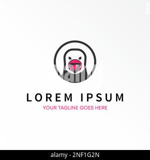 simple et unique ligne tête de pigeon avec jouer icône image graphique logo design abstrait concept vecteur stock. utilisé comme symbole lié au milieu ou à l'animal Illustration de Vecteur