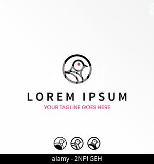 simple et unique ligne tête de pigeon avec jouer icône image graphique logo design abstrait concept vecteur stock. utilisé comme symbole lié au milieu ou à l'animal Illustration de Vecteur