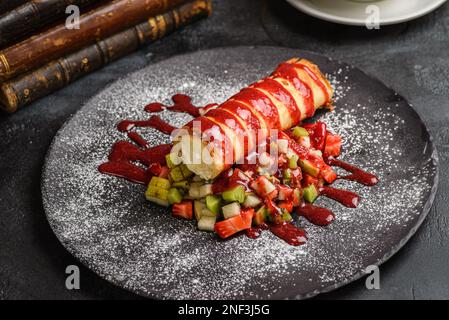 glace frite aux fruits. Photo de haute qualité Banque D'Images