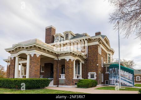 Vue de jour de la maison historique de Harrington House au Texas Banque D'Images