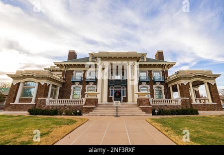 Vue de jour de la maison historique de Harrington House au Texas Banque D'Images