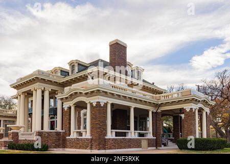 Vue de jour de la maison historique de Harrington House au Texas Banque D'Images