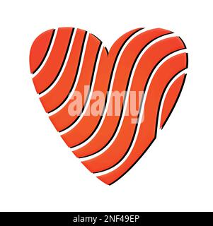 Une illustration vectorielle belle forme de coeur brisé isolée sur fond blanc. Forme stylisée et charmante de coeur rouge. Élégant signe d'amour. Illustration de Vecteur