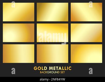 Illustration du vecteur de l'ensemble d'arrière-plan dégradé doré métallisé Illustration de Vecteur