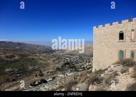 Ruinen einer Kreuzfahrerburg, Templerburg, Kerak, Jordanien / ruines du château des croisés du Royaume de Jérusalem, château des Templiers, Ker Banque D'Images