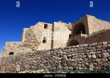 Ruinen einer Kreuzfahrerburg, Templerburg, Kerak, Jordanien / ruines du château des croisés du Royaume de Jérusalem, château des Templiers, Ker Banque D'Images