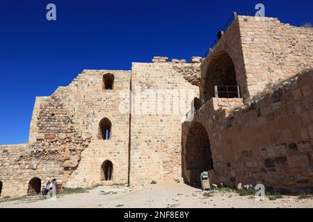 Ruinen einer Kreuzfahrerburg, Templerburg, Kerak, Jordanien / ruines du château des croisés du Royaume de Jérusalem, château des Templiers, Ker Banque D'Images