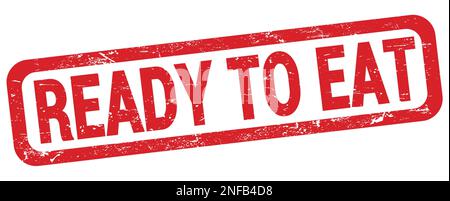 TEXTE PRÊT-À-MANGER inscrit sur l'enseigne rouge en forme de rectangle. Banque D'Images