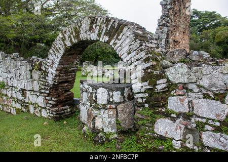 Ruines de la Casas Terrín dans les ruines de Panama Viejo ou du Vieux Panama, près de la ville de Panama, Panama. La famille Terrin était l'une des plus riches et la plupart d'entre moi Banque D'Images