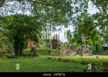 Ruines de Panama Viejo ou du Vieux Panama, près de Panama ville, Panama. Panama Viego a été fondé en 1519 et détruit par Henry Morgan, le pirate, en 1671. Banque D'Images