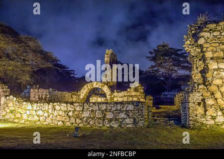 Ruines de la Casas Terrín dans les ruines de Panama Viejo ou du Vieux Panama, près de la ville de Panama, Panama. La famille Terrin était l'une des plus riches et la plupart d'entre moi Banque D'Images