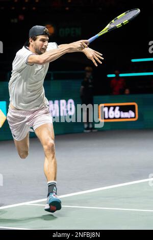 ROTTERDAM, PAYS-BAS - FÉVRIER 16 : Maxime Cressy des Etats-Unis en action lors du tournoi de tennis mondial ABN AMRO 50th 2023 à Ahoy on 16 février 2023 à Rotterdam, pays-Bas (photo de Henk Seppen/Orange Pictures) Banque D'Images