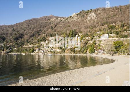 La plage de Cannero Riviera Banque D'Images