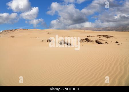 Paysage désertique de Taboga Dunes près d'Agadir, Maroc. Désert de sable. Banque D'Images