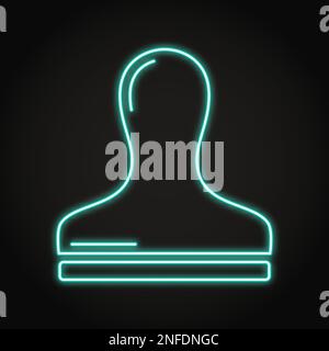 Icône en forme de ligne avec tampon en caoutchouc. Approbation ou cachet postal, symbole certifié. Illustration vectorielle. Illustration de Vecteur