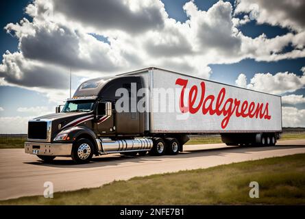 Camion de livraison pour Walgreens Banque D'Images