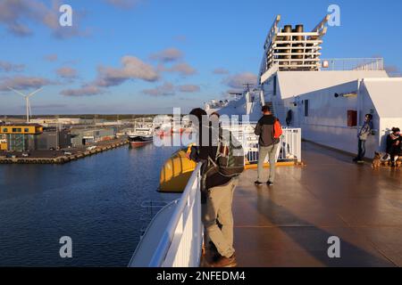 HIRSTHALS, DANEMARK - 16 JUILLET 2020 : passagers à bord du ferry Color Line SuperSpeed au départ du Danemark vers la Norvège. Color Line COMME est le plus grand crui Banque D'Images