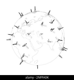 Plates-formes pétrolières sur Terre Banque D'Images