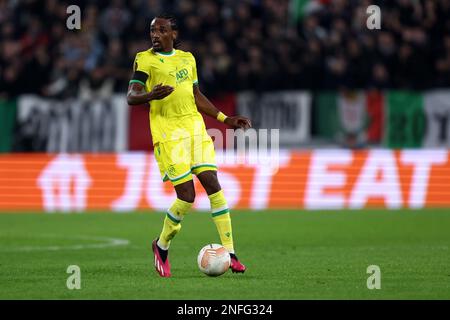 Samuel Moutoussamy du FC Nantes en action lors de la Ligue européenne de l'UEFA un match entre Juventus et le FC Nantes au stade Allianz sur 16 février 2023 à Turin, Italie Banque D'Images