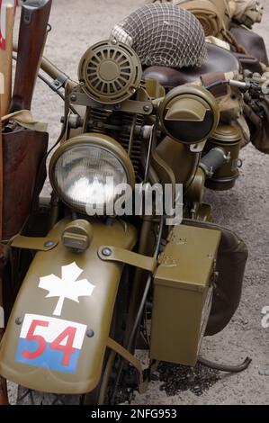 Un WLC 45 de la Seconde Guerre mondiale 750cc, fabriqué au Canada et en WW2 en tant que véhicule militaire canadien. Banque D'Images