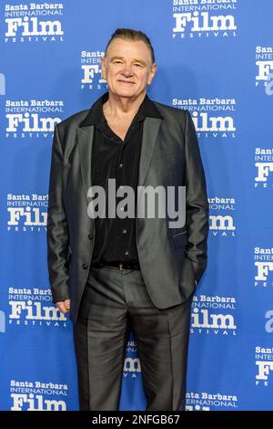 Santa Barbara, États-Unis. 16th févr. 2023. Brendan Gleeson arrive au festival international du film de Santa Barbara en 2023 pour se joindre à Colin Farrell pour recevoir le prix Vanguard au théâtre Arlington sur 16 février 2023 à Santa Barbara, en Californie. (Photo de Rod Rolle/Sipa USA) Credit: SIPA USA/Alay Live News Banque D'Images