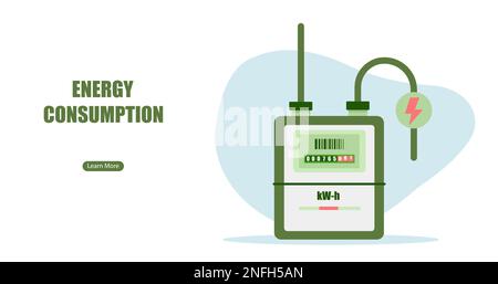 Vecteur d'un compteur d'électricité domestique compte l'énergie. Illustration de Vecteur