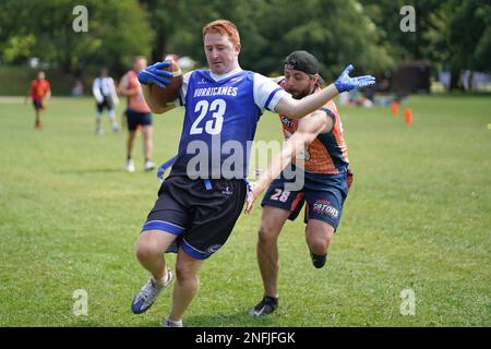 Welsh Bowl 2022 - American Flag football dans le sud du pays de Galles Banque D'Images
