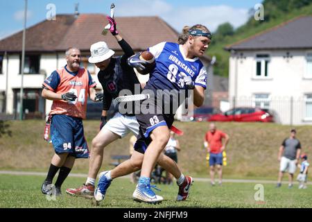 Welsh Bowl 2022 - American Flag football dans le sud du pays de Galles Banque D'Images