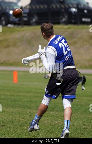 Joe Cotterill - Welsh Bowl 2022 - American Flag football dans le sud du pays de Galles Banque D'Images