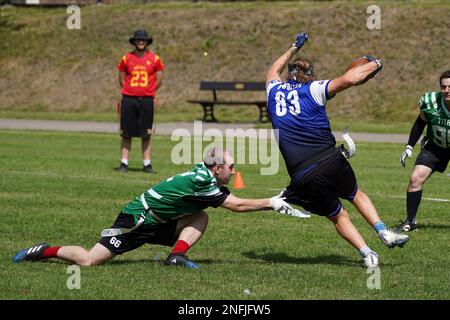 Welsh Bowl 2022 - American Flag football dans le sud du pays de Galles Banque D'Images
