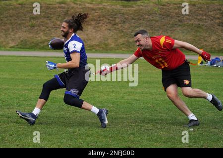 Welsh Bowl 2022 - American Flag football dans le sud du pays de Galles Banque D'Images