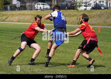 Welsh Bowl 2022 - American Flag football dans le sud du pays de Galles Banque D'Images