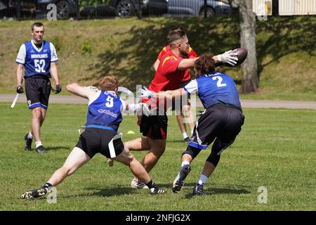 Welsh Bowl 2022 - American Flag football dans le sud du pays de Galles Banque D'Images