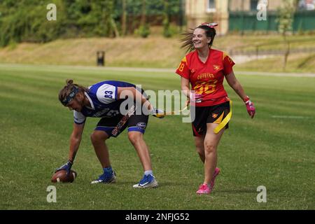 Welsh Bowl 2022 - American Flag football dans le sud du pays de Galles Banque D'Images