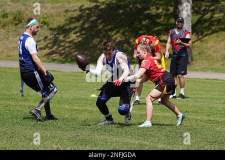 Welsh Bowl 2022 - American Flag football dans le sud du pays de Galles Banque D'Images