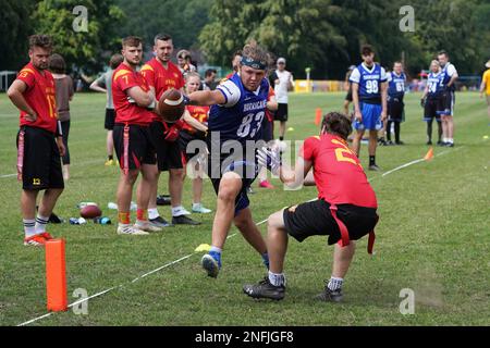 Welsh Bowl 2022 - American Flag football dans le sud du pays de Galles Banque D'Images
