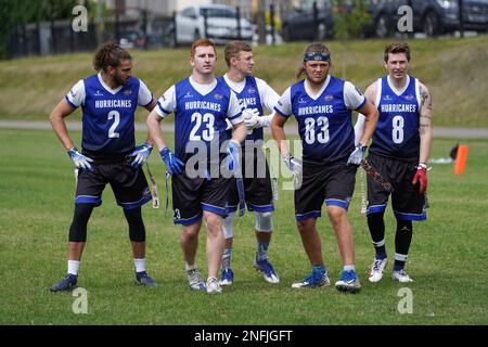 Welsh Bowl 2022 - American Flag football dans le sud du pays de Galles Banque D'Images
