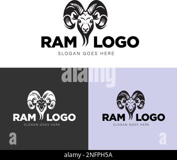 Logo RAM blanc et noir icône de marque symbole illustration Illustration de Vecteur