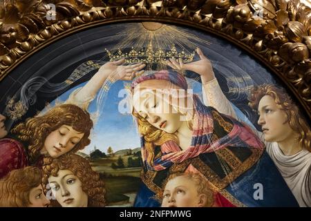 FLORENCE, TOSCANE/ITALIE - OCTOBRE 19 : peinture de la Madonna du Magnificat à la Galerie des Offices de Florence sur 19 octobre 2019 Banque D'Images