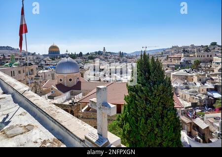 Jérusalem Israël. Vue sur la vieille ville Banque D'Images