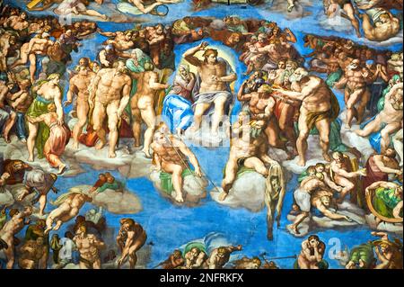 Peintures de Michel-Ange dans la Chapelle Sixtine, musée du Vatican, Rome, Italie Banque D'Images