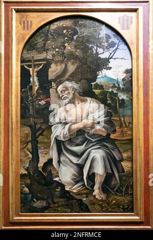 FLORENCE, TOSCANE/ITALIE - OCTOBRE 19 : le tableau de Saint-Jérôme dans la Galerie des Offices de Florence sur 19 octobre 2019 Banque D'Images