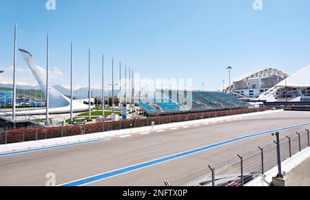 ADLER, SOTCHI, RUSSIE - 26 avril 2019 : circuit de Formule 1 au Parc olympique de Sotchi Banque D'Images