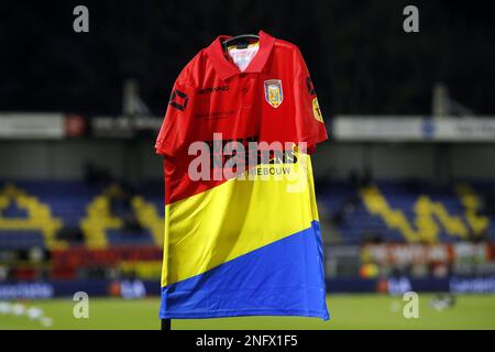 Waalwijk, pays-Bas. 17th févr. 2023. WAALWIJK - Chemise de carnaval pendant le match de première ligue néerlandais entre le RKC Waalwijk et Fortuna Sittard au stade des Mandemakers sur 17 février 2023 à Waalwijk, pays-Bas. ANP BART STOUTJESDYK crédit: ANP/Alay Live News Banque D'Images