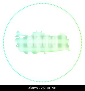 Badge numérique Turquie. Carte en pointillés de la Turquie en cercle. Icône technologique du pays avec points en dégradé. Illustration vectorielle créative. Illustration de Vecteur