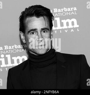 SANTA BARBARA, CALIFORNIE - 16 février 2023 : Colin Farrell assiste à la cérémonie de remise du prix Vanguard du cinéma en l'honneur de Colin Farrell et Brendan Gleeson à Banque D'Images