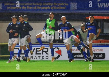 Greenock, Royaume-Uni. 17th févr. 2023. 17th février 2023 ; Cappielow Park, Greenock, Écosse : Scottish Championship football Greenock Morton versus Dundee ; Greenock Morton pendant l'échauffement avant le match Credit: Action plus Sports Images/Alamy Live News Banque D'Images