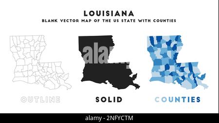 Carte de Louisiane. Borders of Louisiana pour votre infographie. Forme d'état US vectoriel. Illustration vectorielle. Illustration de Vecteur